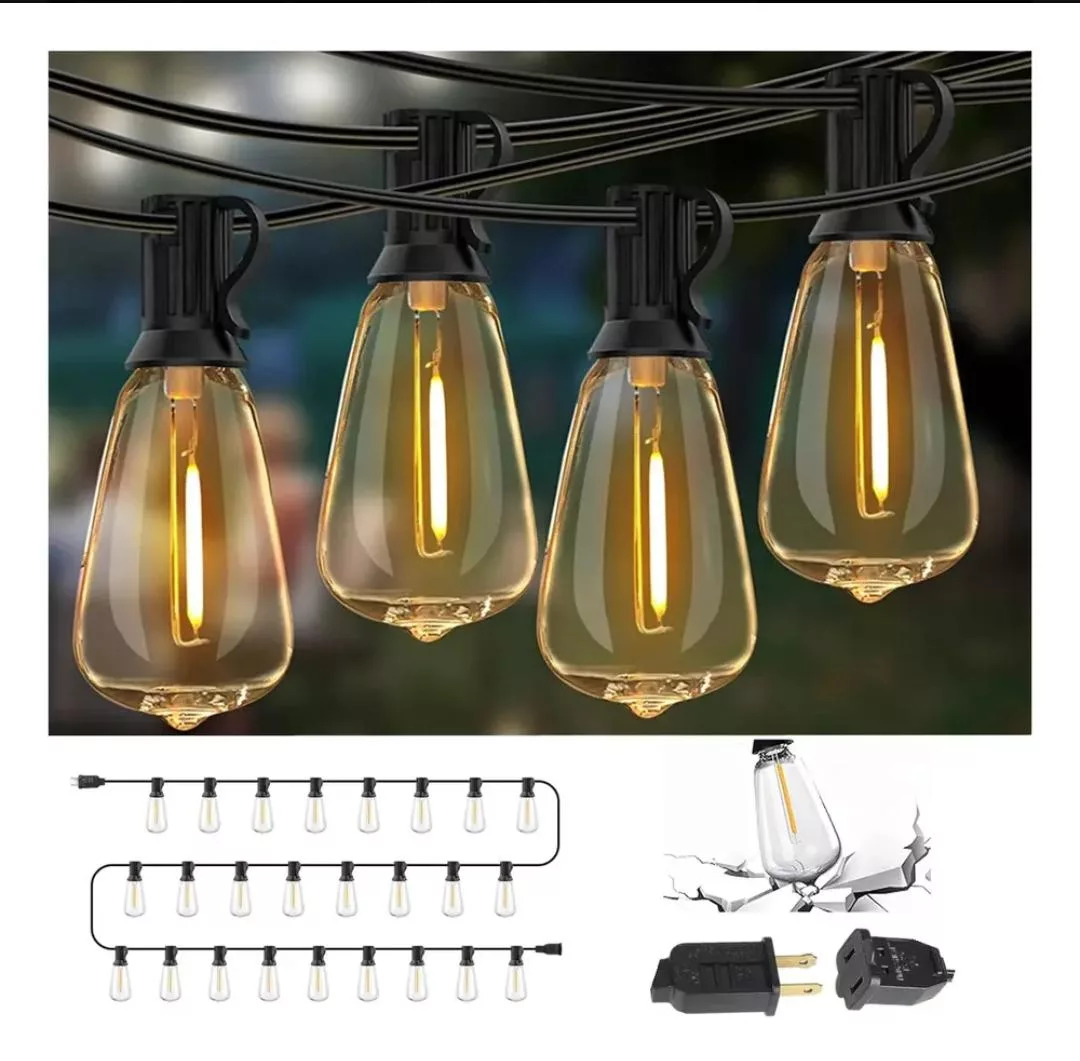 25+2 luces de luces impermeables Vintage de 15 metros