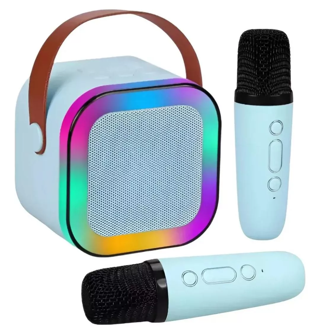 Dos micrófonos con bocina Karaoke Bluetooth RECARGABLE