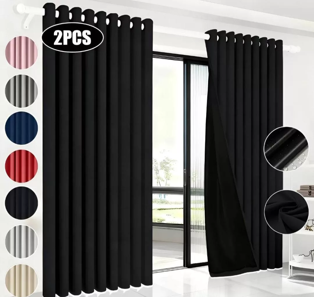 Par de Cortinas Blackout para ventanas de 3.0 X 2.30 en color gris y negro