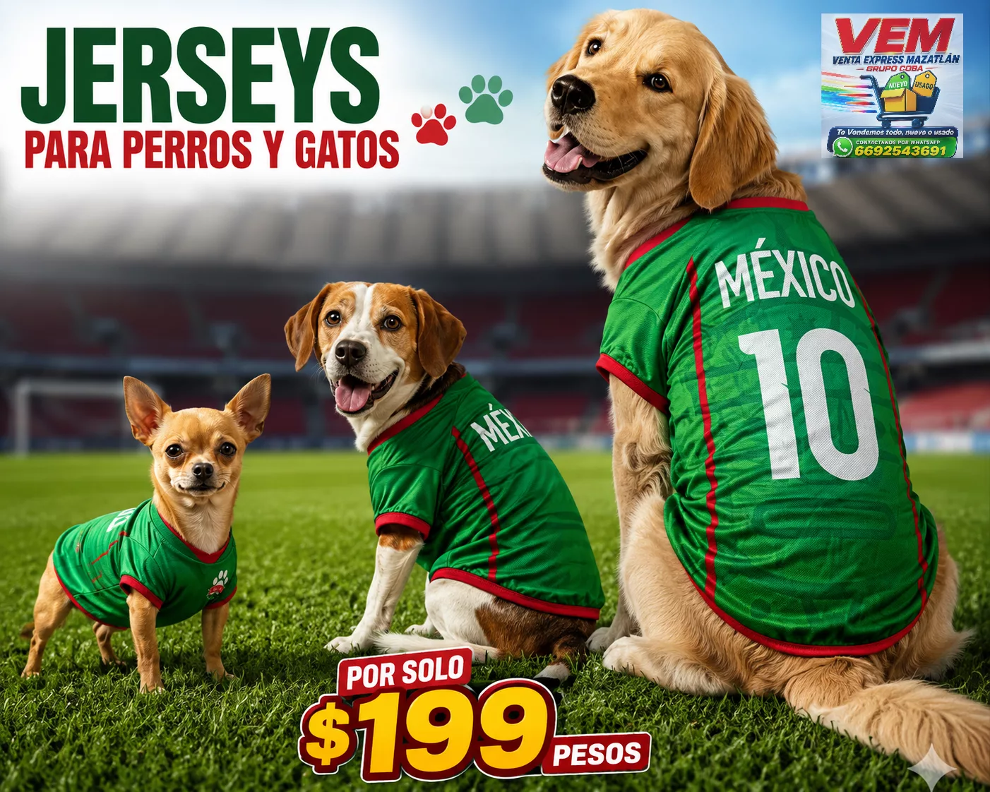 *ENVIO GRATIS HOY* Jersey de México para perros y gatos