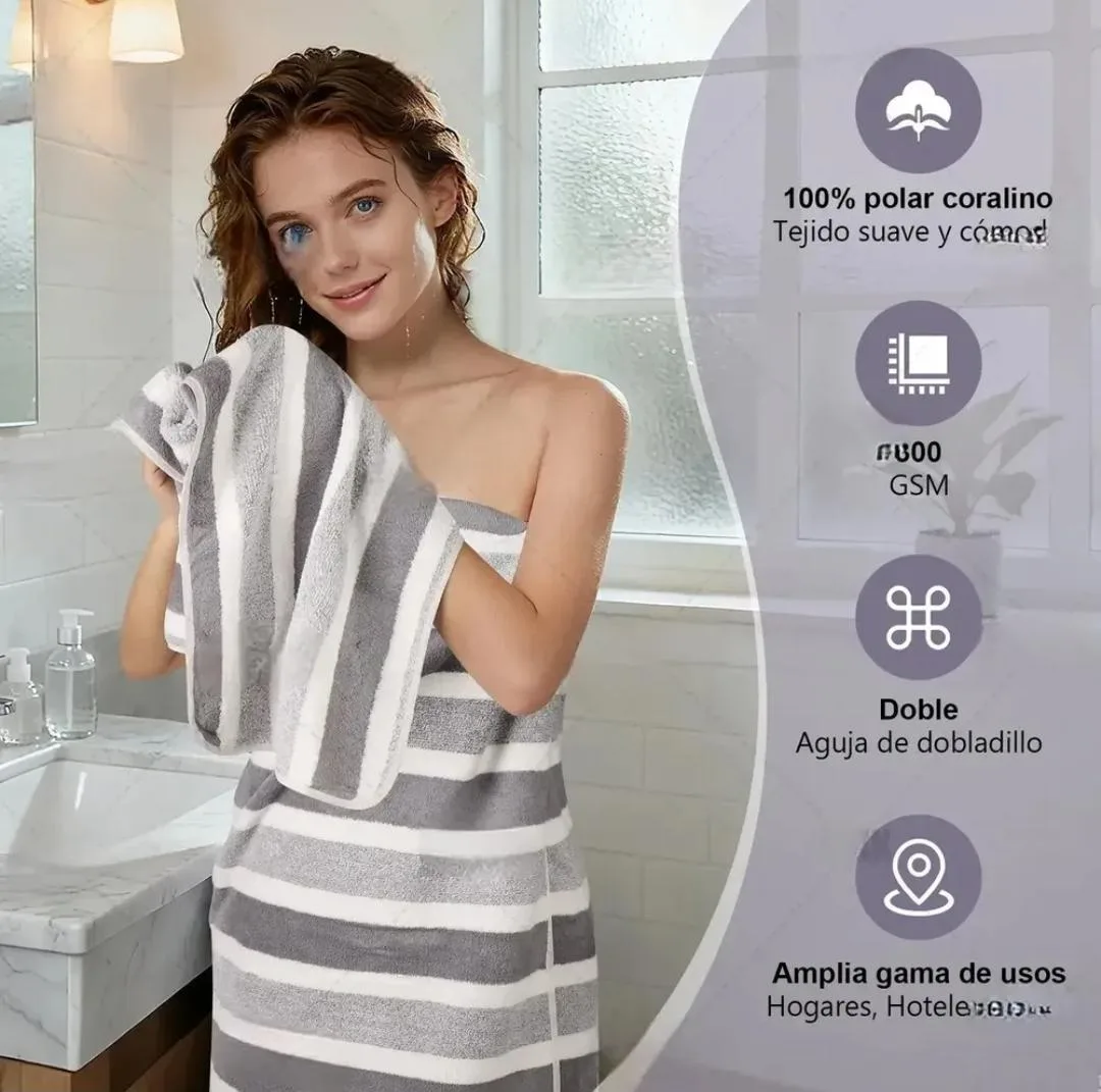 Paquete de 8 toallas suaves super absorbentes Baño Total. De distintos tamaños. *ENVÍO GRATIS*