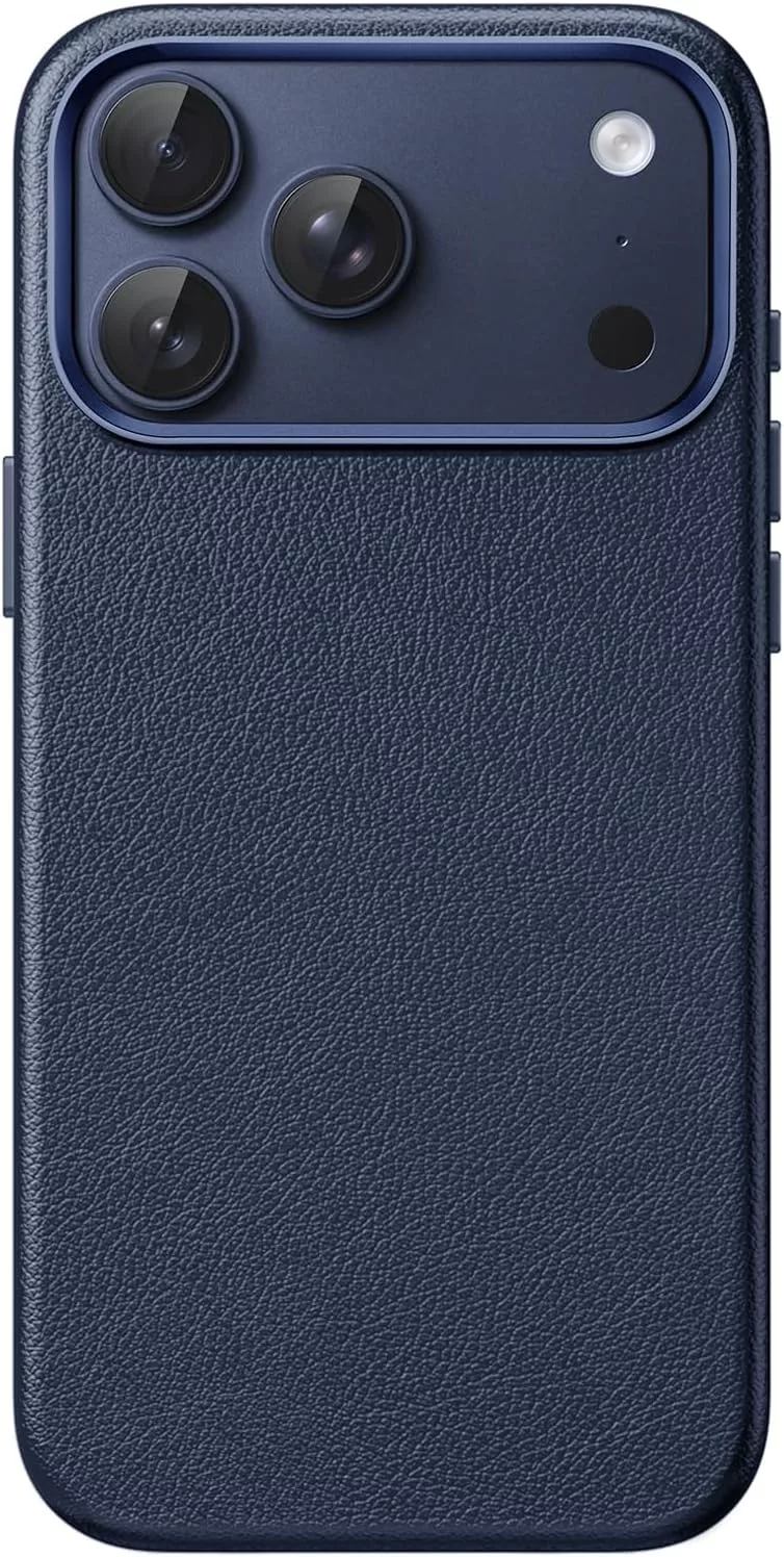 JETech Funda de Piel Sintética para iPhone 17 Pro MAX, Azul Oscuro